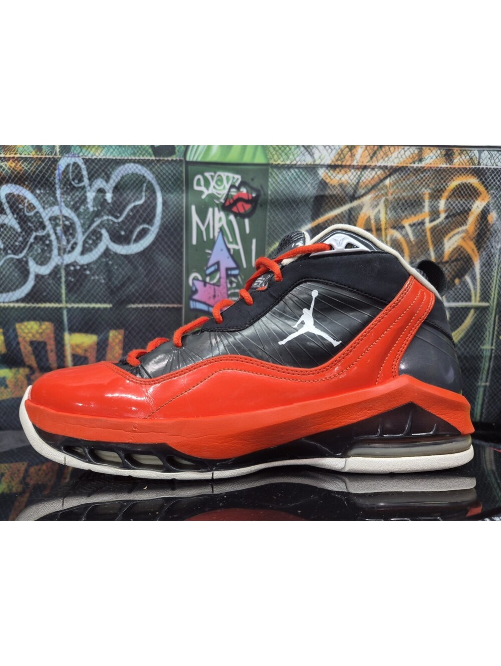 2012 Carmelo Anthony Jordan Melo M8 Anthracite Orange Men size 10M or 11.5W RARE